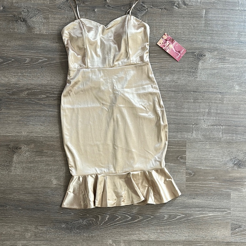 Emerald Sundae Gold Strapless Dress